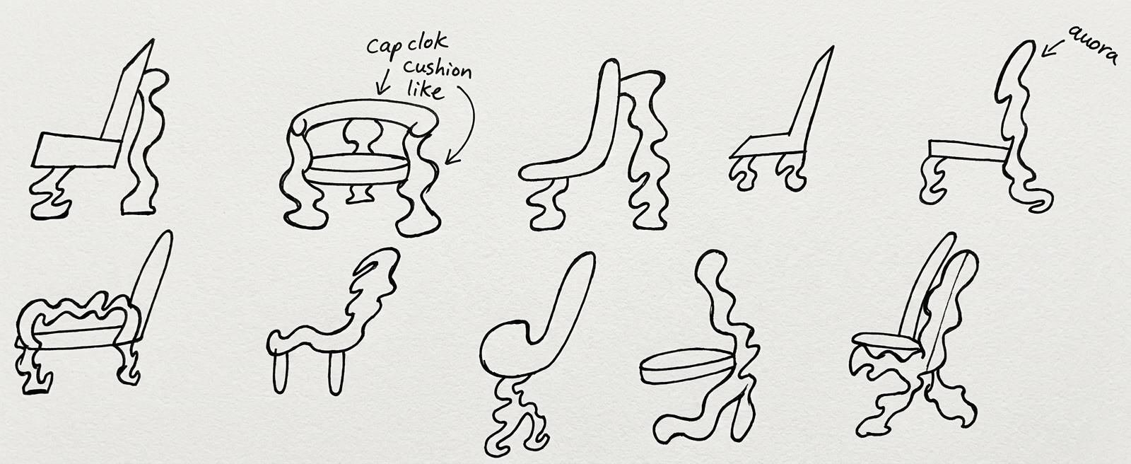 Wavy Chair Concept Sketches